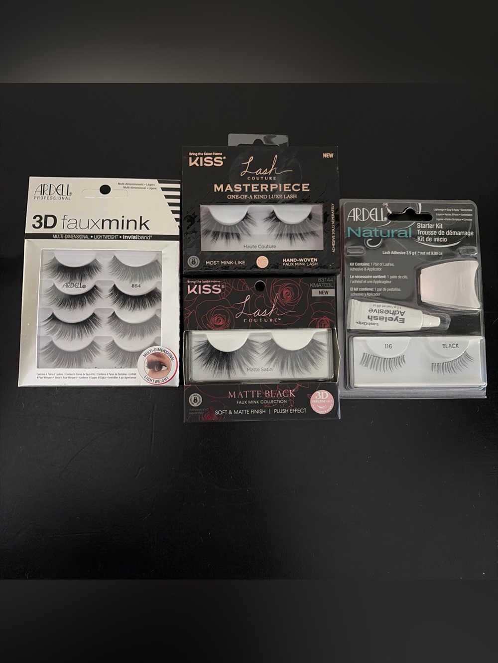 Ardell Kiss Lash Couture Bundle Masterpiece Hand Woven Mink-Like 3D Lashes Plush